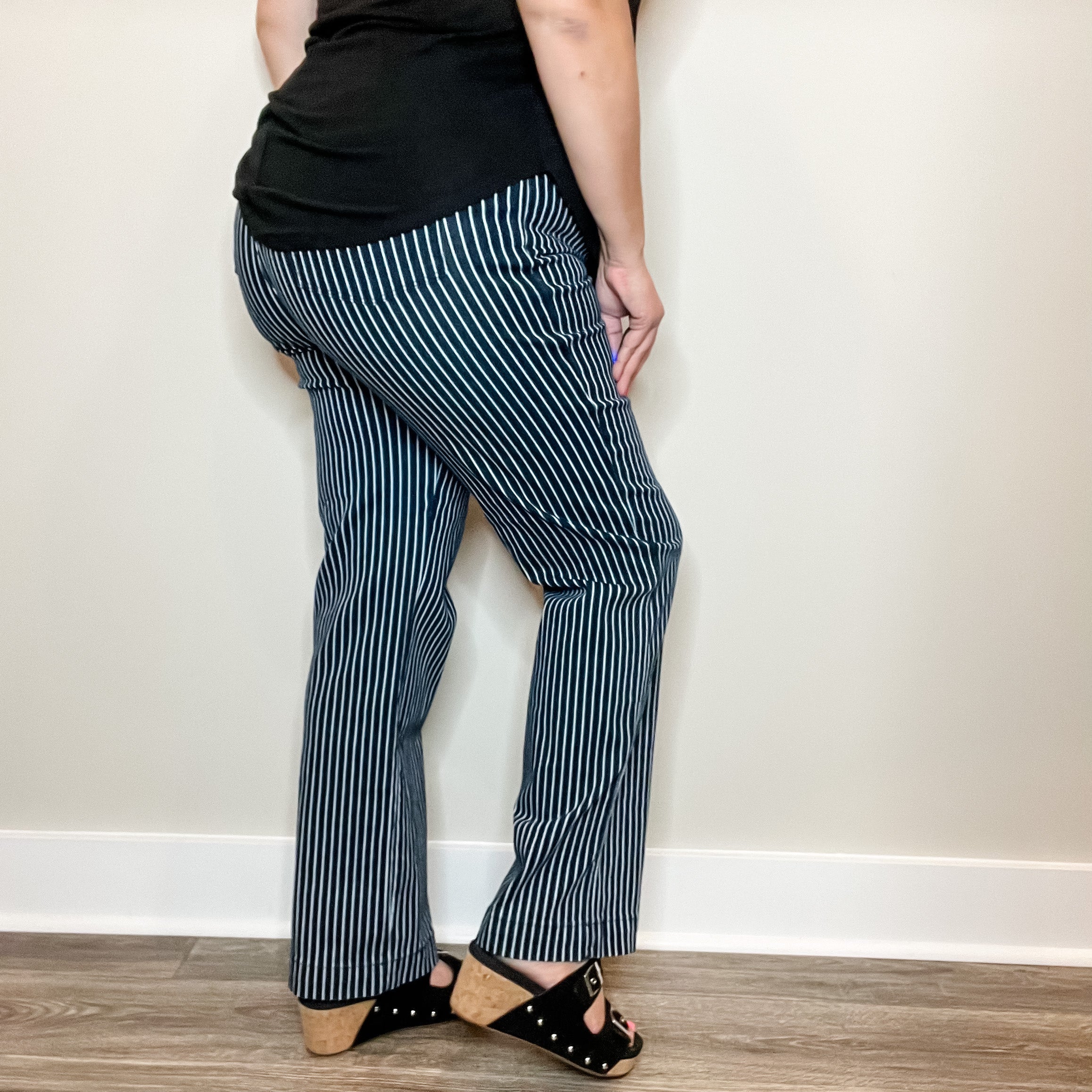 Judy Blue "All Aboard" Tummy Control Straight Leg Trouser Hem-Lola Monroe Boutique