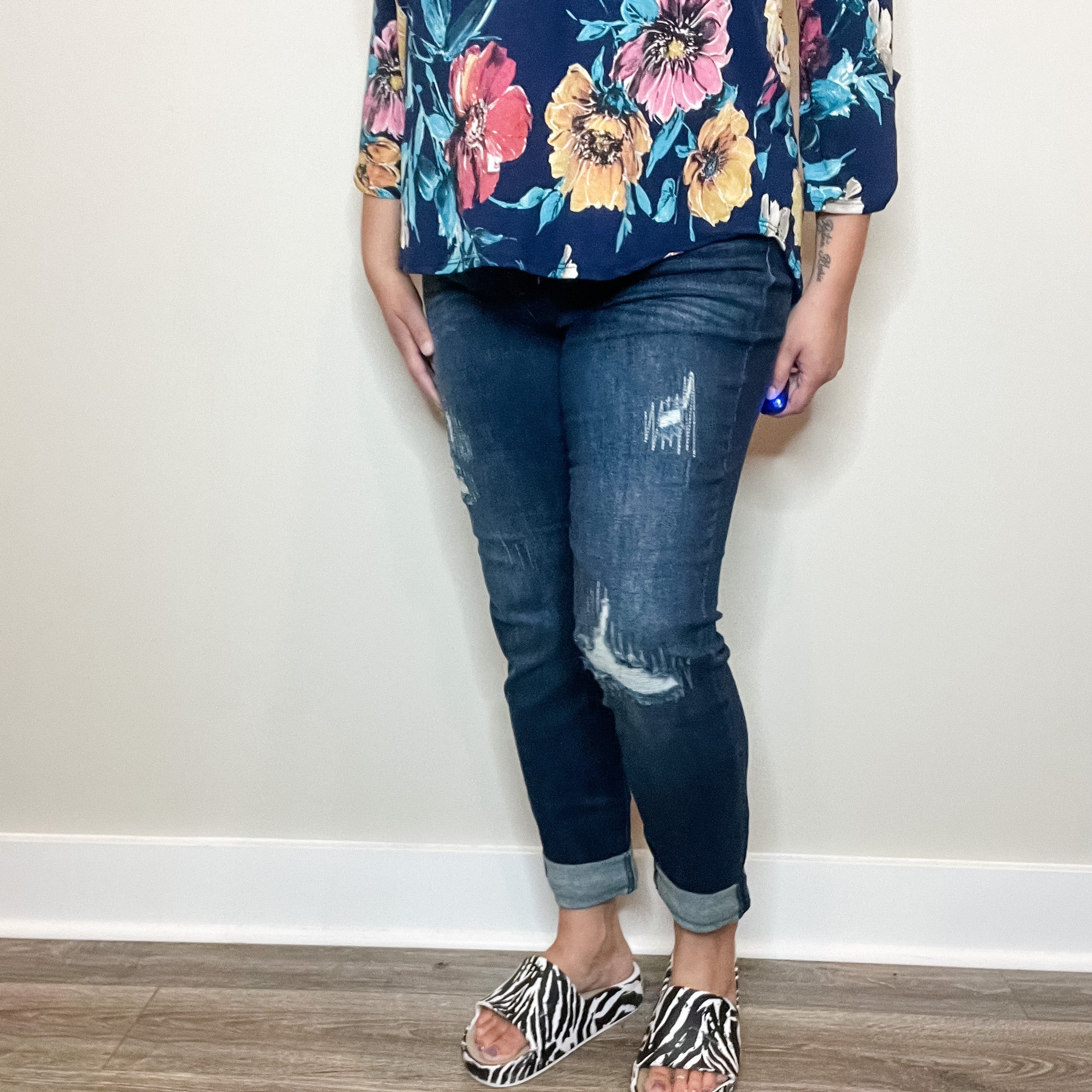 Judy Blue "All The Kings horses" Boyfriend Jeans-Lola Monroe Boutique