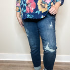 Judy Blue "All The Kings horses" Boyfriend Jeans-Lola Monroe Boutique