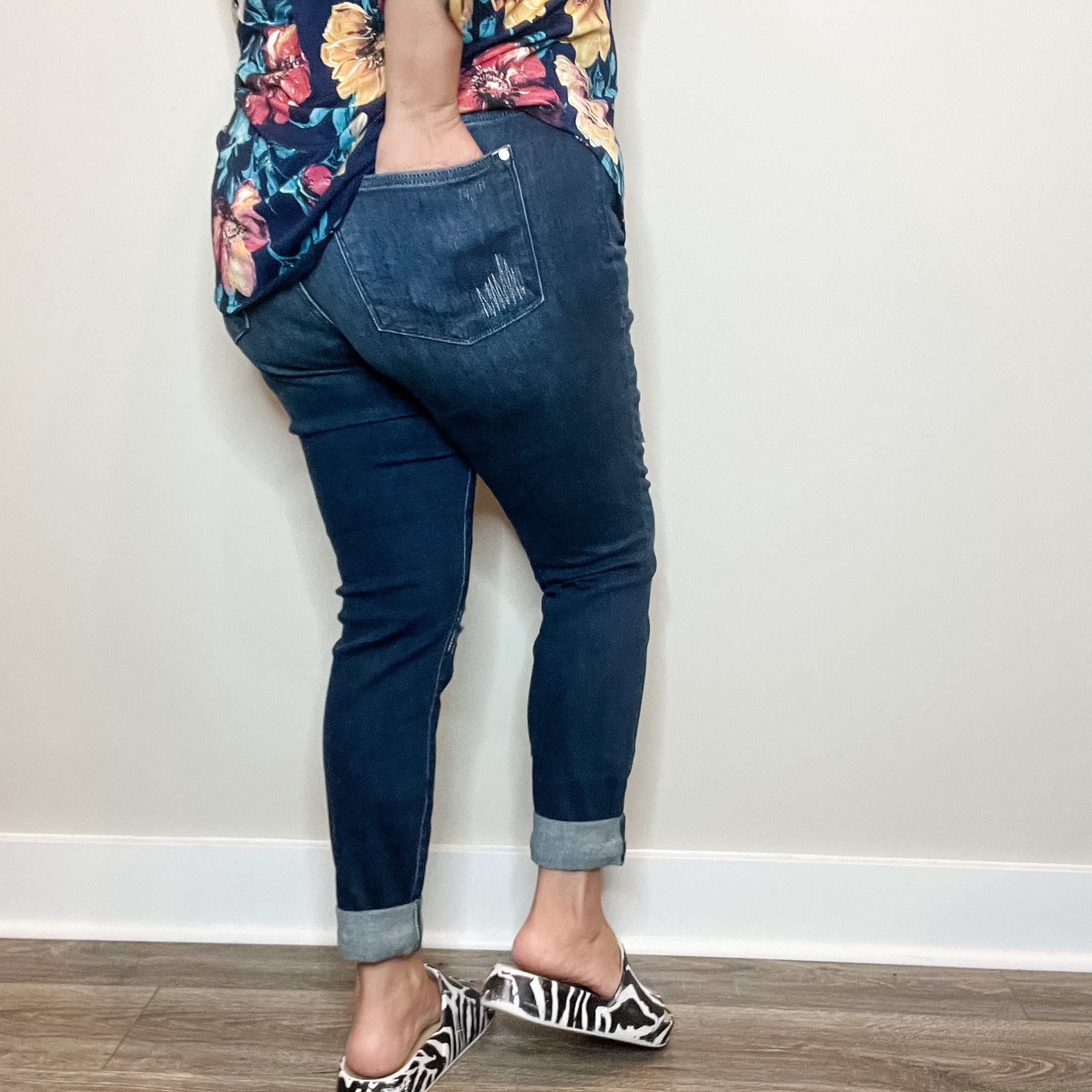 Judy Blue "All The Kings horses" Boyfriend Jeans-Lola Monroe Boutique