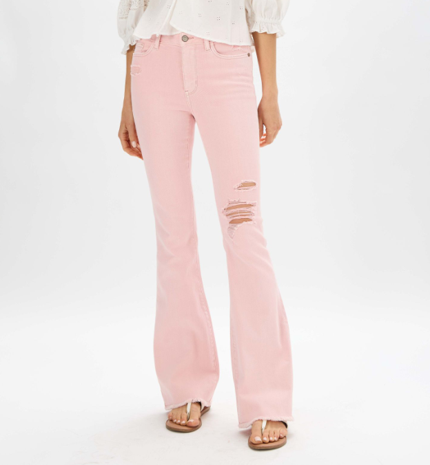Judy Blue "Always Be My Baby" Pink Flares-Lola Monroe Boutique