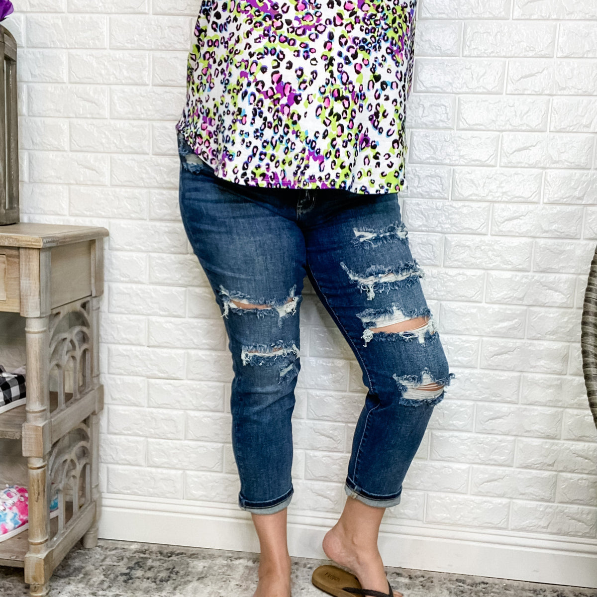 Judy Blue "Ask Me How I Know" High Rise Boyfriend Jeans-Lola Monroe Boutique