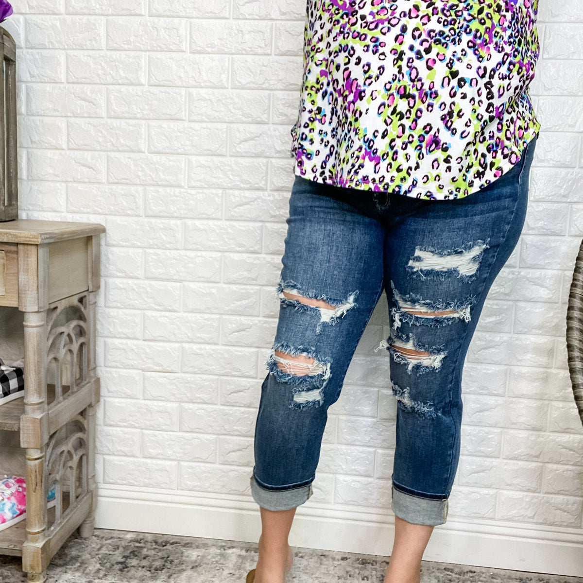 Judy Blue "Ask Me How I Know" High Rise Boyfriend Jeans-Lola Monroe Boutique