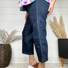 Judy Blue "Back For More" Side Seam Braid Detail Wide Leg Crop-Lola Monroe Boutique