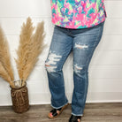 Judy Blue "Barrel Race" Frayed Hem Bootcut Jeans-Lola Monroe Boutique