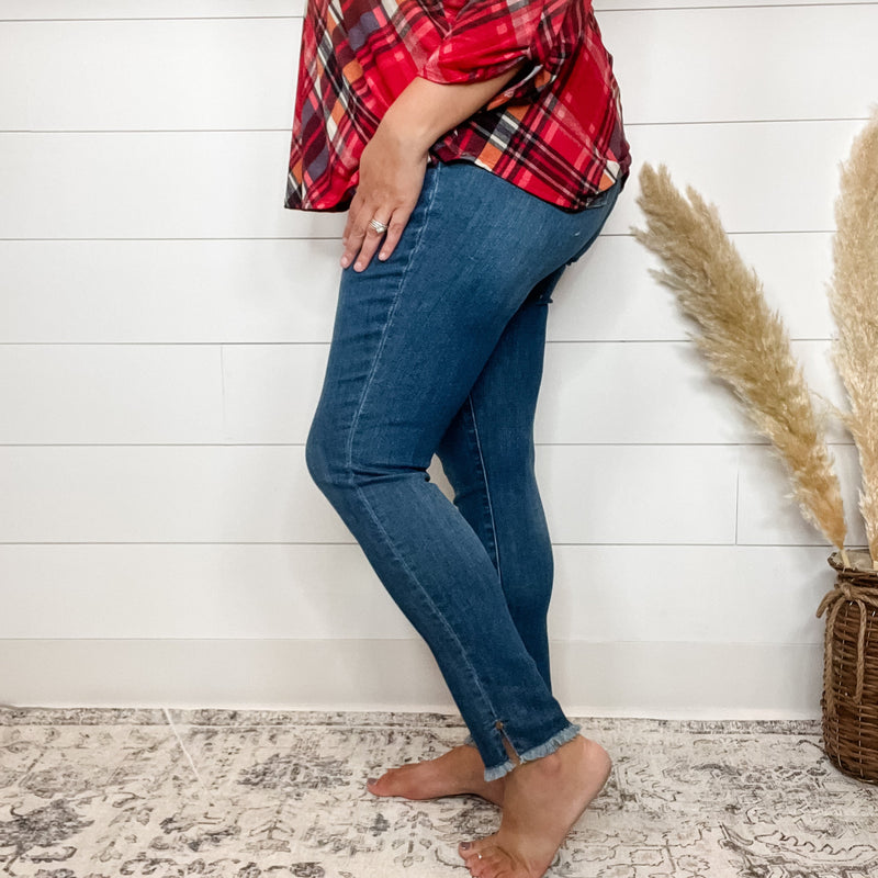 Judy Blue "Boom Chicka" Tummy Control Side Slit skinny jeans-Lola Monroe Boutique