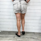 Judy Blue "Bright Grey Skies" Grey Shorts-Lola Monroe Boutique