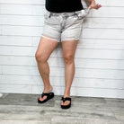 Judy Blue "Bright Grey Skies" Grey Shorts-Lola Monroe Boutique