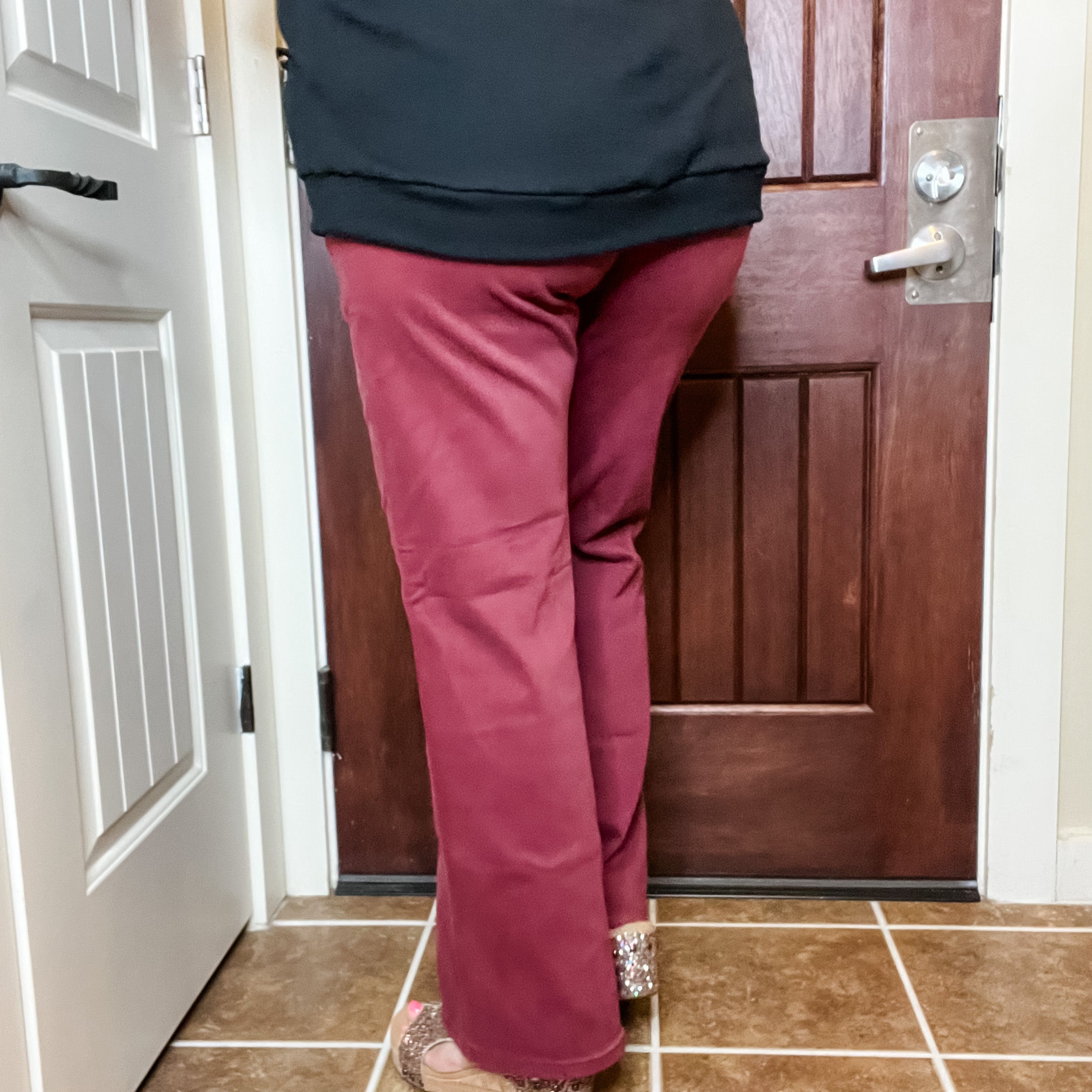 Judy Blue Burgundy Front Seam Straight Leg Jeans-Lola Monroe Boutique