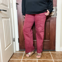 Judy Blue Burgundy Front Seam Straight Leg Jeans-Lola Monroe Boutique