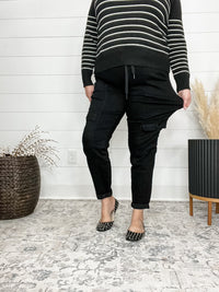 Judy Blue Cargo Black Jean Joggers-Lola Monroe Boutique