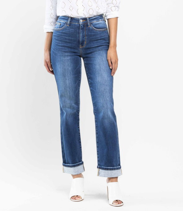 Judy Blue "Carrot Nose" Thermal Straight Leg Jeans