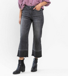 Judy Blue Charcoal Dreams Crop Wide Leg Jeans-Lola Monroe Boutique