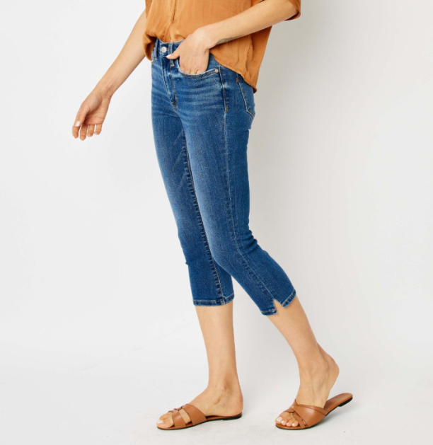 Judy Blue "Classy Bougee" Side Slit Capris