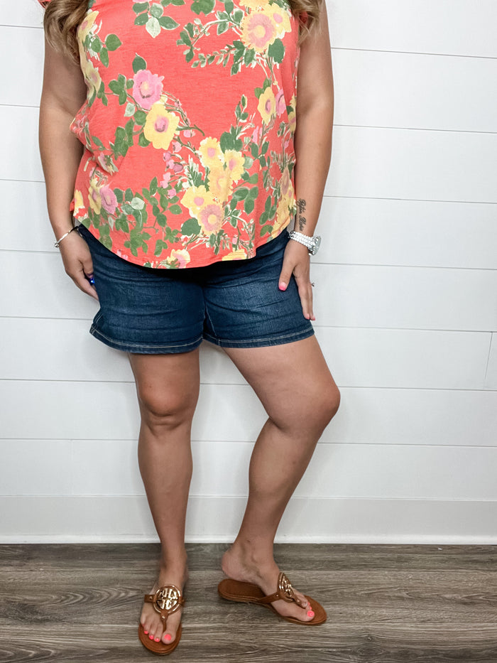 Judy Blue "Cold In Here" Tummy Control Cooling Denim Shorts