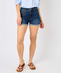 Judy Blue "Cold In Here" Tummy Control Cooling Denim Shorts-Lola Monroe Boutique