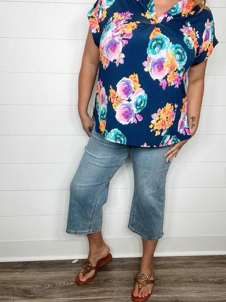 Judy Blue "Cool Runnings" Cooling Denim Wide Leg Crops