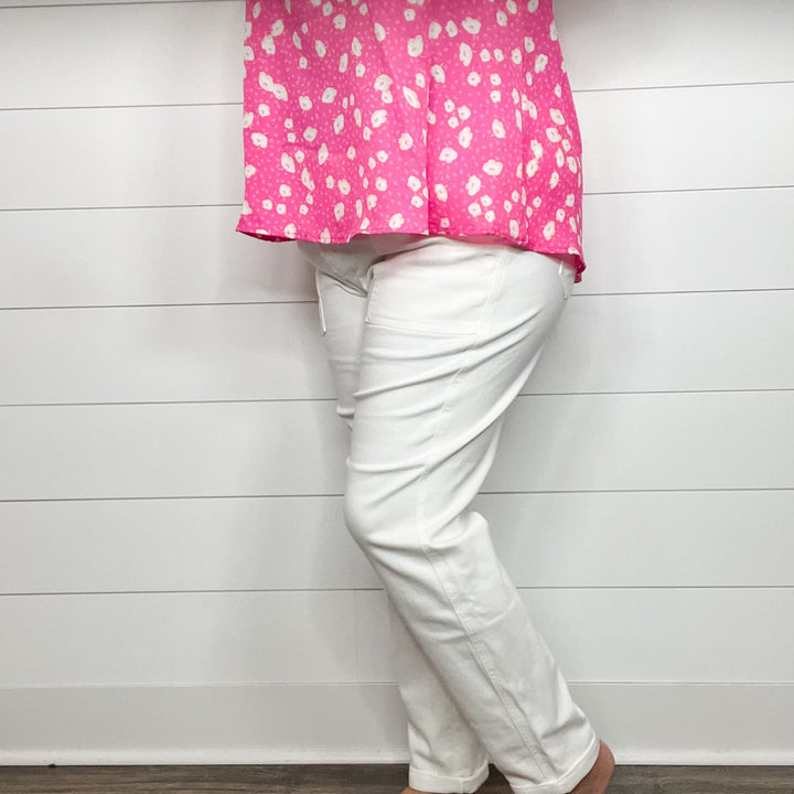 Judy Blue "Creme De La Creme" White Jogger