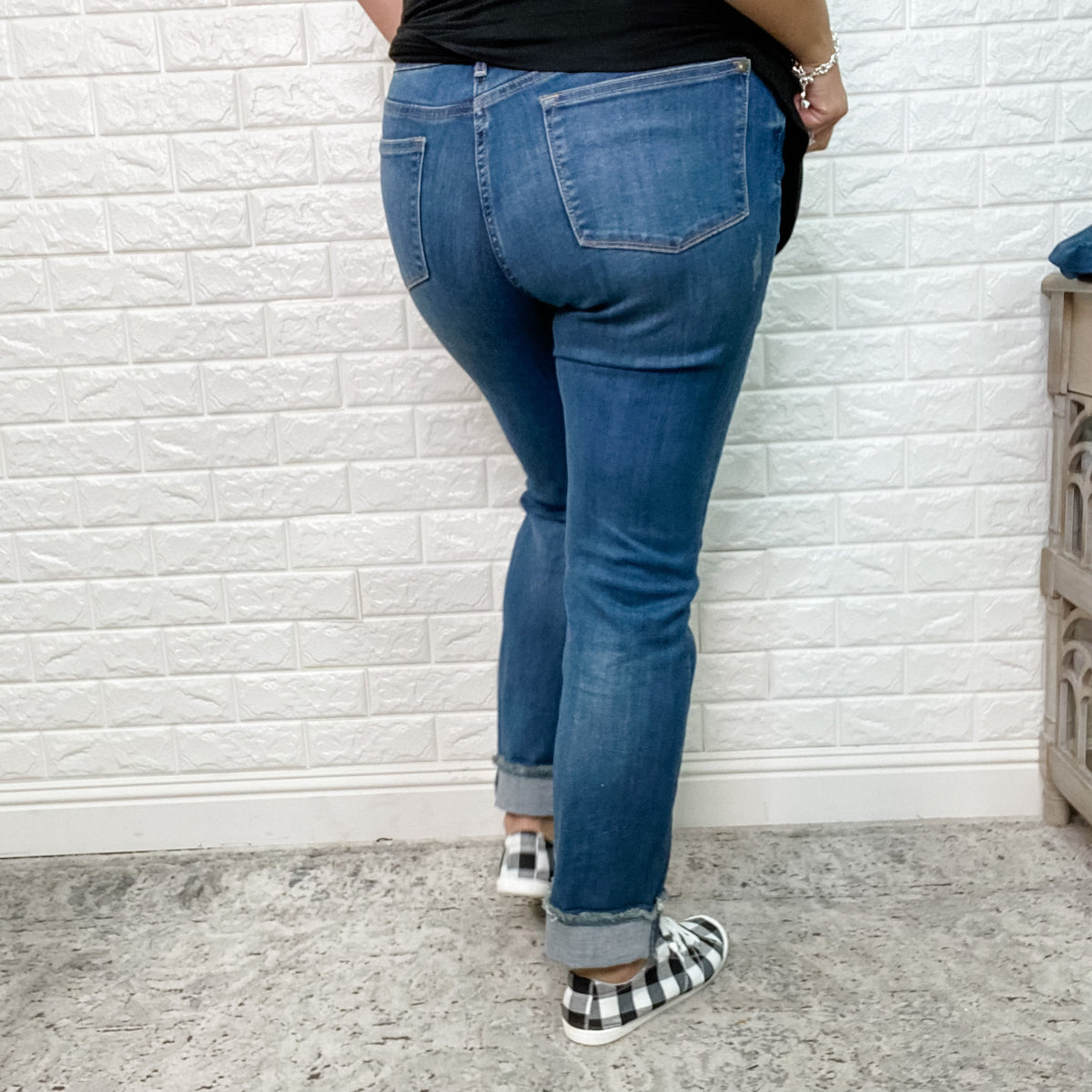 Judy Blue "Daddy Long Legs" Long Inseam Boyfriend Jeans-Lola Monroe Boutique