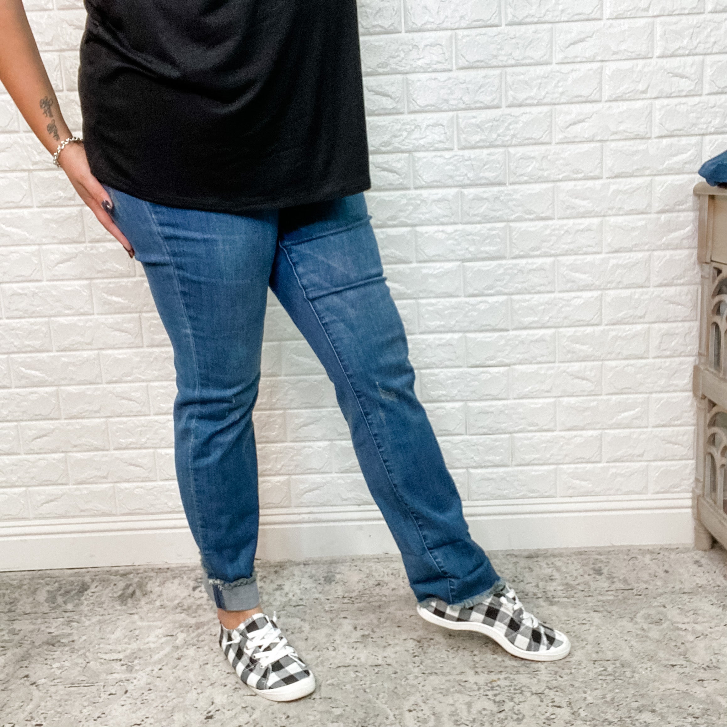 Judy Blue "Daddy Long Legs" Long Inseam Boyfriend Jeans-Lola Monroe Boutique