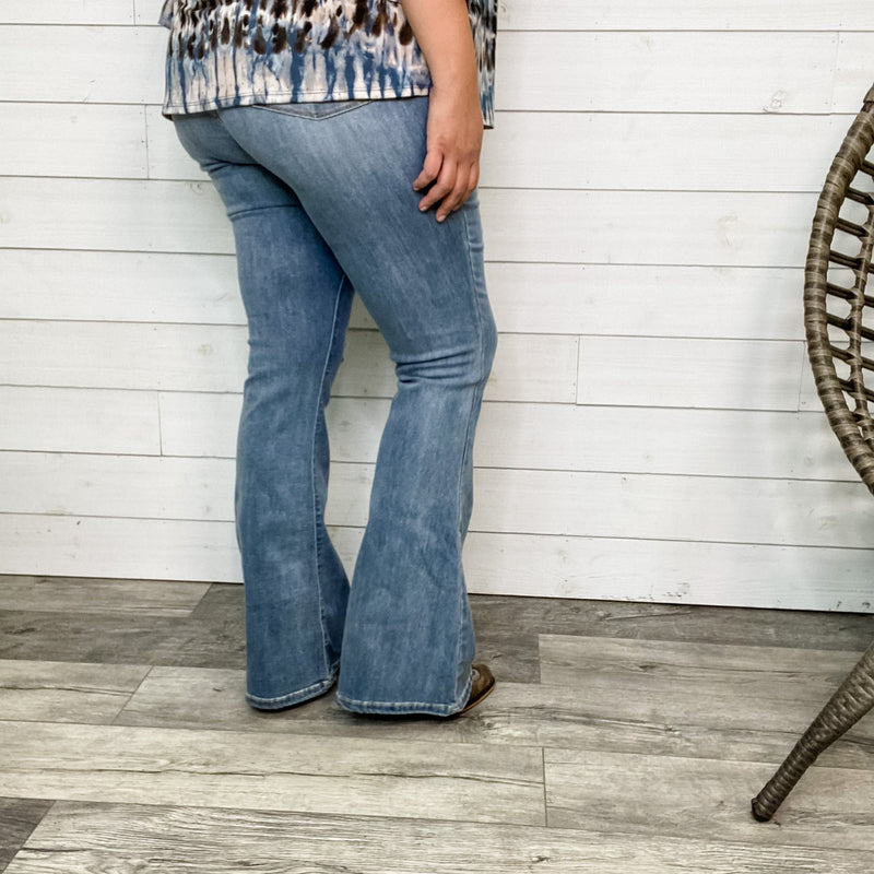 Judy Blue "Dare to Flare" Distressed Flares-Lola Monroe Boutique