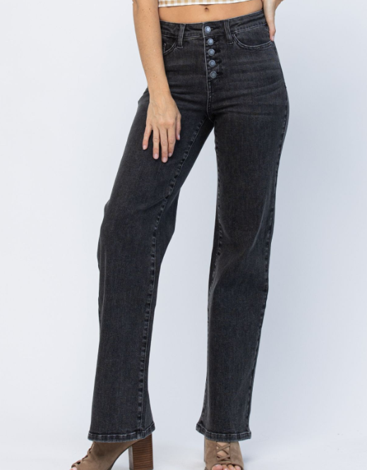 Judy Blue "Date Night" Black Trouser Jeans-Lola Monroe Boutique