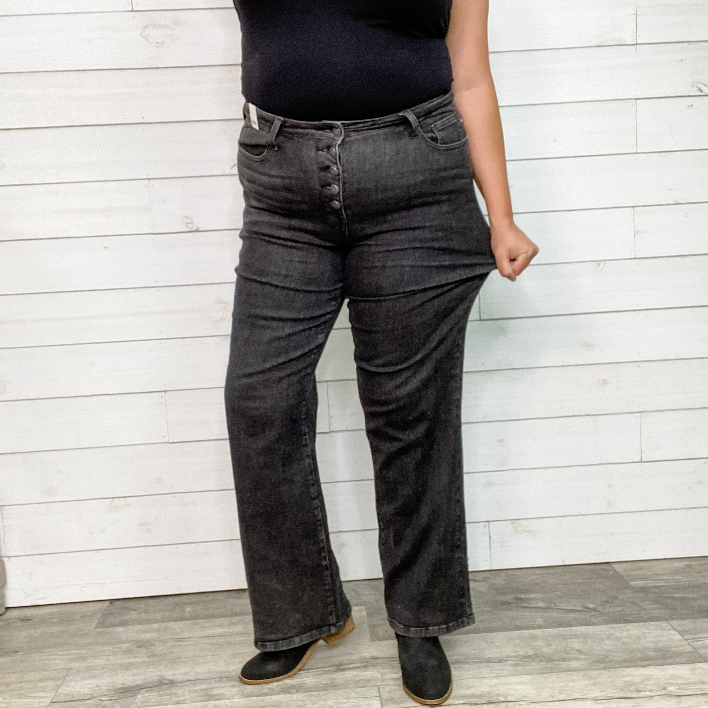 Judy Blue "Date Night" Black Trouser Jeans-Lola Monroe Boutique