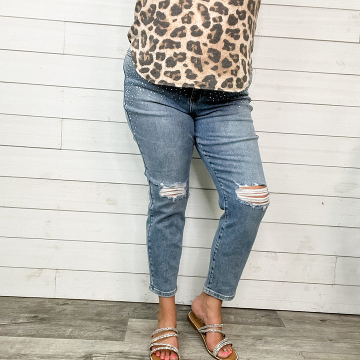 Judy Blue "Denim and Diamonds" Rhinestone Slim Fit Jeans