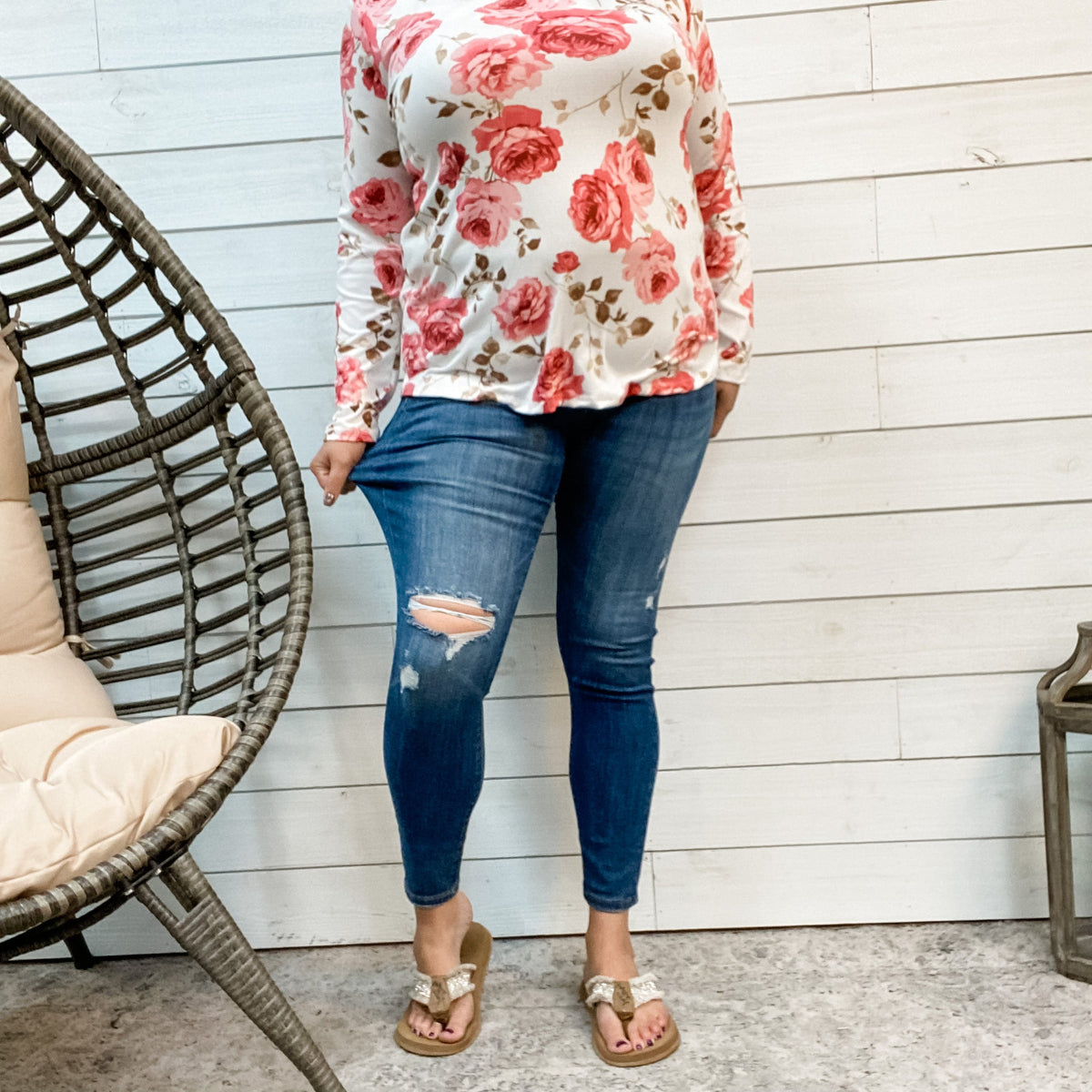 Judy Blue Distressed Jeggings-Lola Monroe Boutique