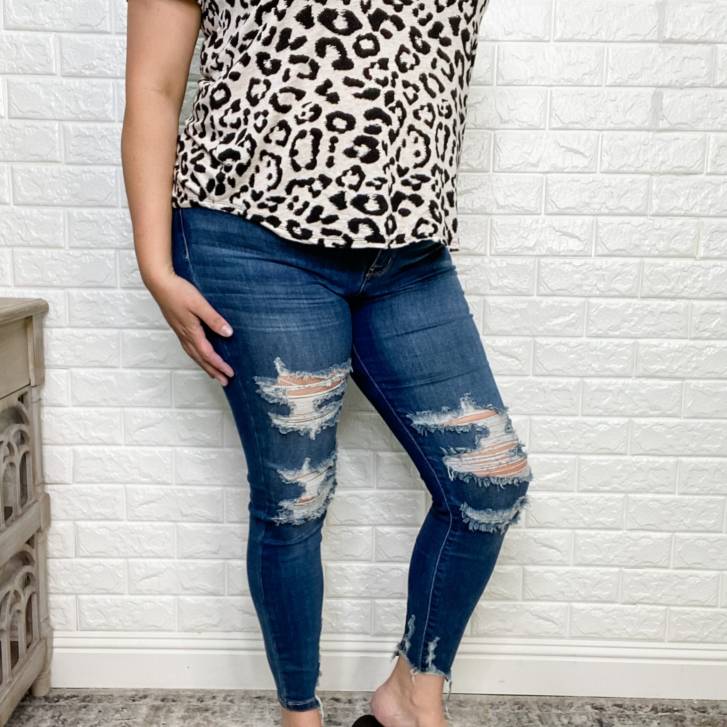 Judy Blue "Don't Call it a Comeback" high rise cropped distressed jeans-Lola Monroe Boutique