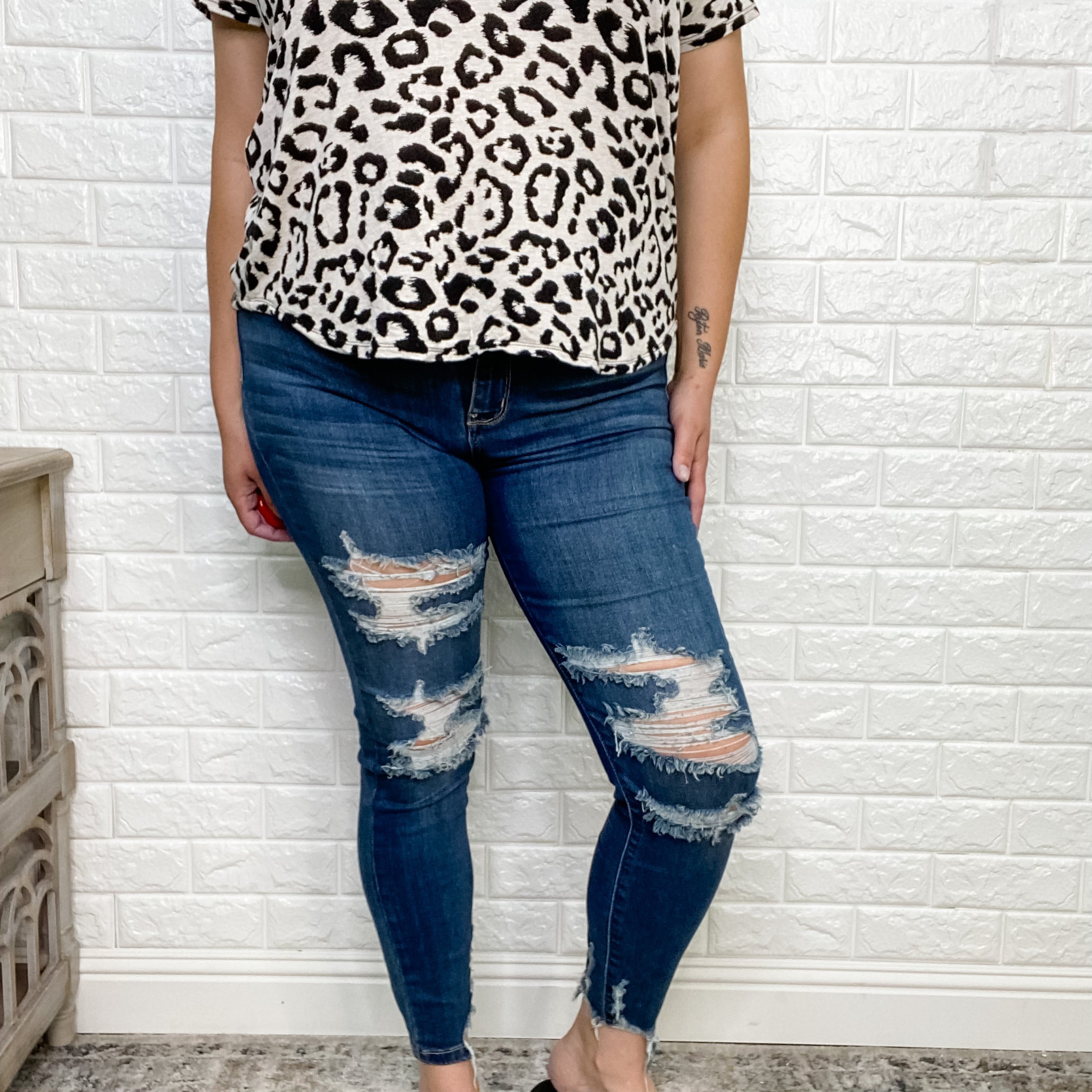 Judy Blue "Don't Call it a Comeback" high rise cropped distressed jeans-Lola Monroe Boutique