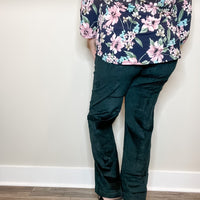 Judy Blue Emerald Corduroy Trouser Wide Leg-Lola Monroe Boutique