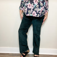 Judy Blue Emerald Corduroy Trouser Wide Leg-Lola Monroe Boutique