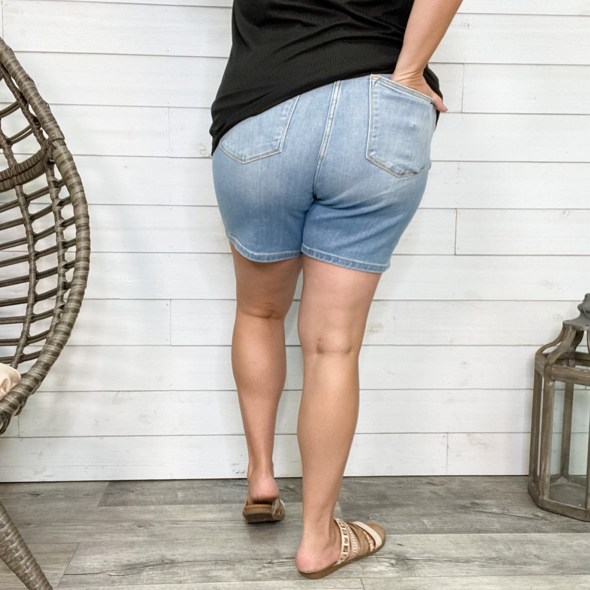 Judy Blue "Epic Ending" Mid Thigh Shorts