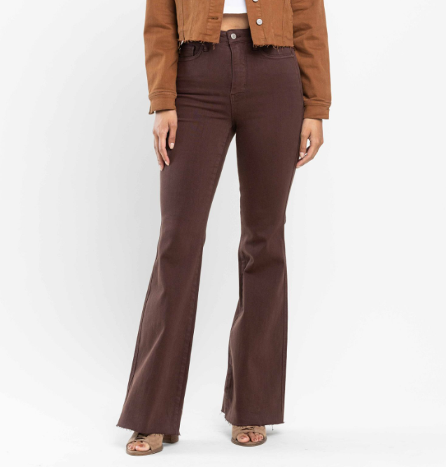 Judy Blue Espresso Tummy Control Flares-Lola Monroe Boutique