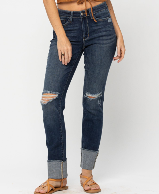 Judy Blue "Fall Vibes" Straight Leg Jeans-Lola Monroe Boutique