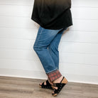 Judy Blue "Find The Buffalo" Cuff Straight Leg Jeans-Lola Monroe Boutique