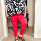 Judy Blue "Fire Engine" Red Tummy Control Skinny Jeans-Lola Monroe Boutique