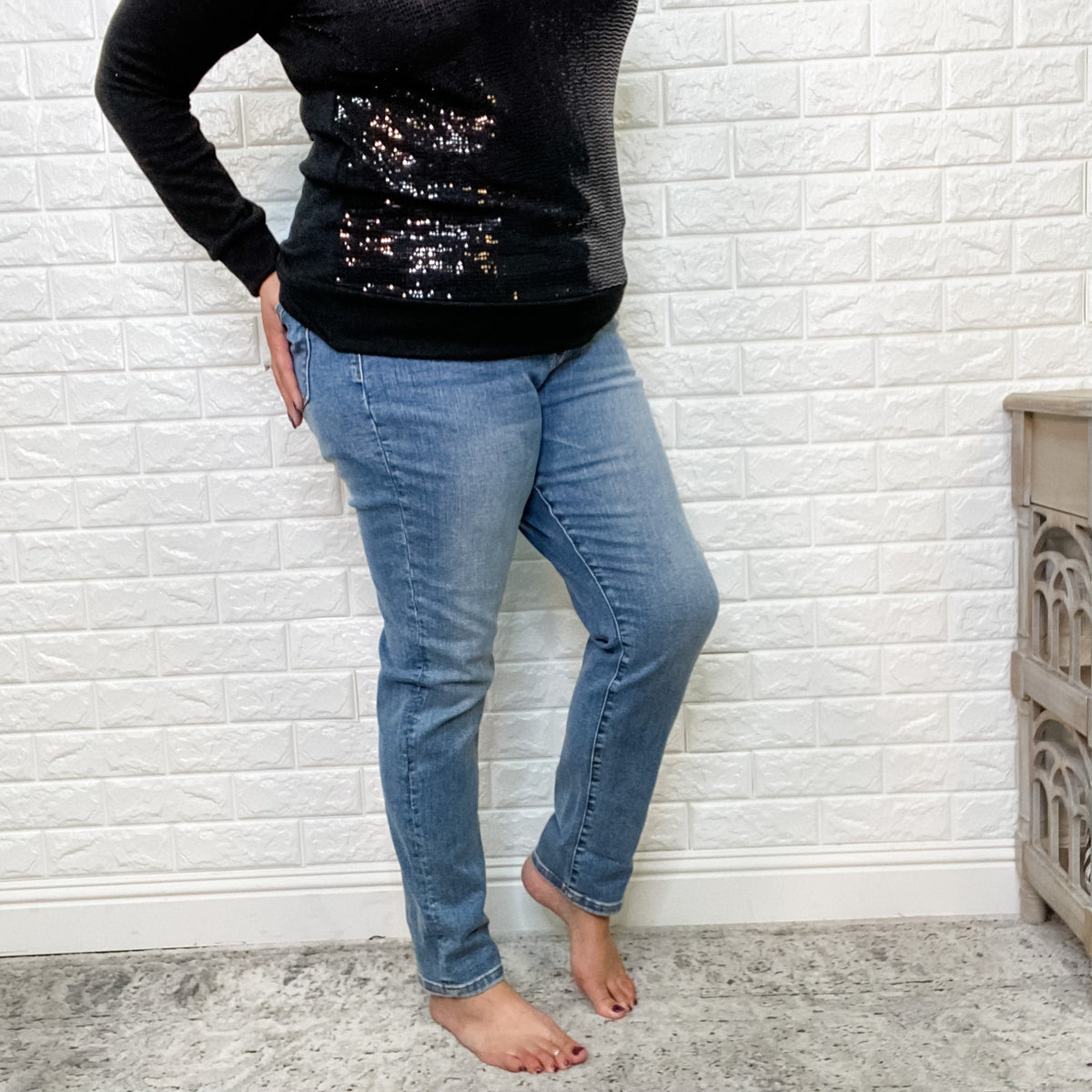 Judy Blue “Frankie Says” relaxed fit jeans-Lola Monroe Boutique