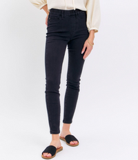 Judy Blue "Freaky Friday" Black Pull On Jeggings