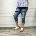 Judy Blue "Girl Scout" Denim Patch Relaxed Fit Jeans-Lola Monroe Boutique