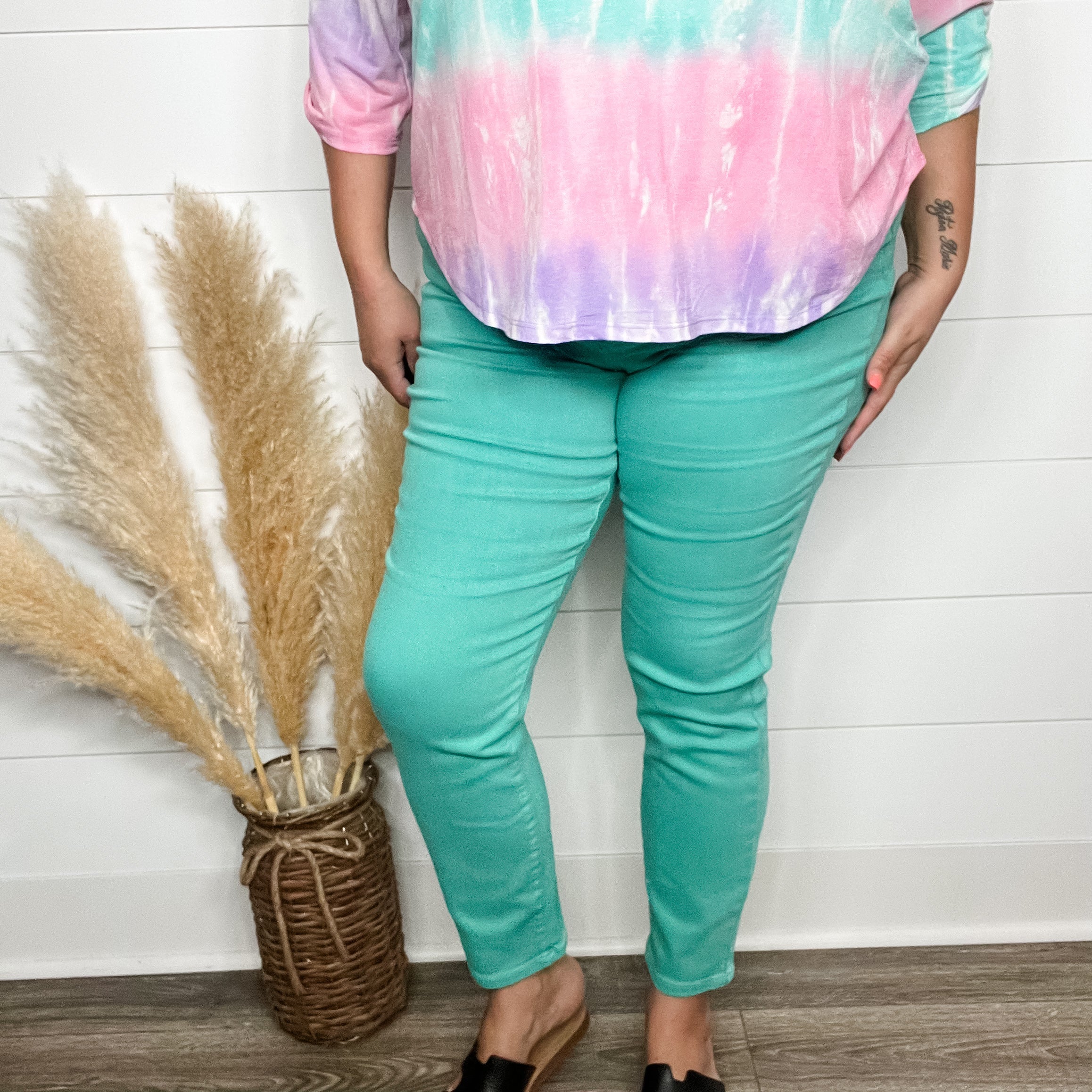 Judy Blue "Go Fish" Aqua Slim Fit Jeans-Lola Monroe Boutique