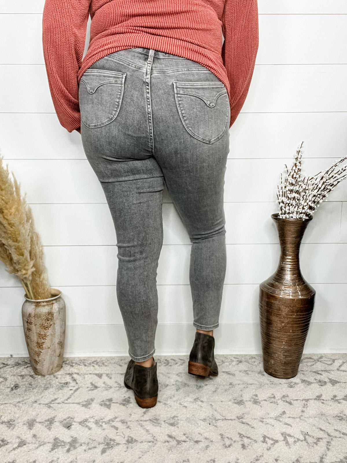 Judy Blue "Grey is The New Black" Tummy Control Skinny Jeans