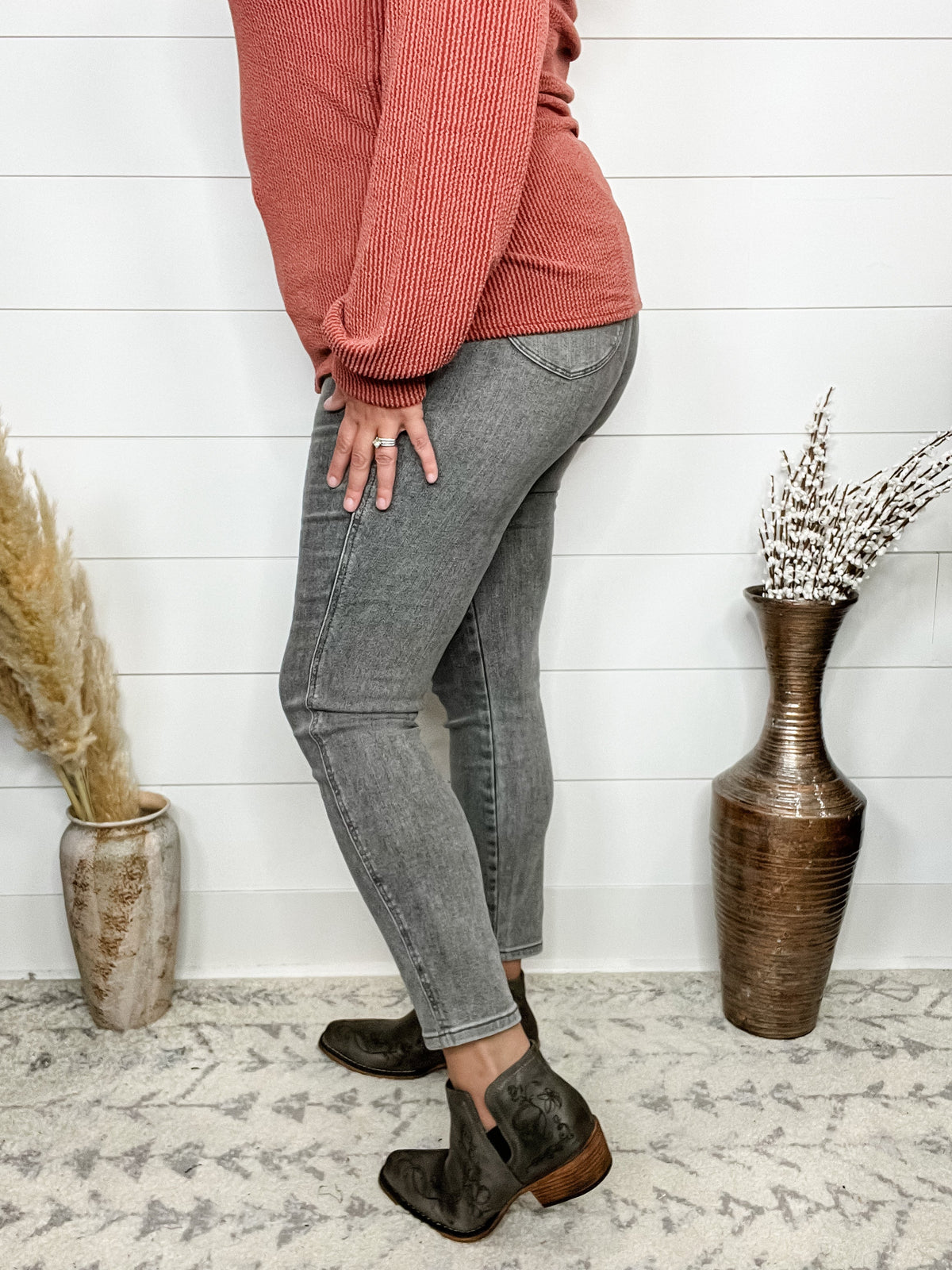 Judy Blue "Grey is The New Black" Tummy Control Skinny Jeans