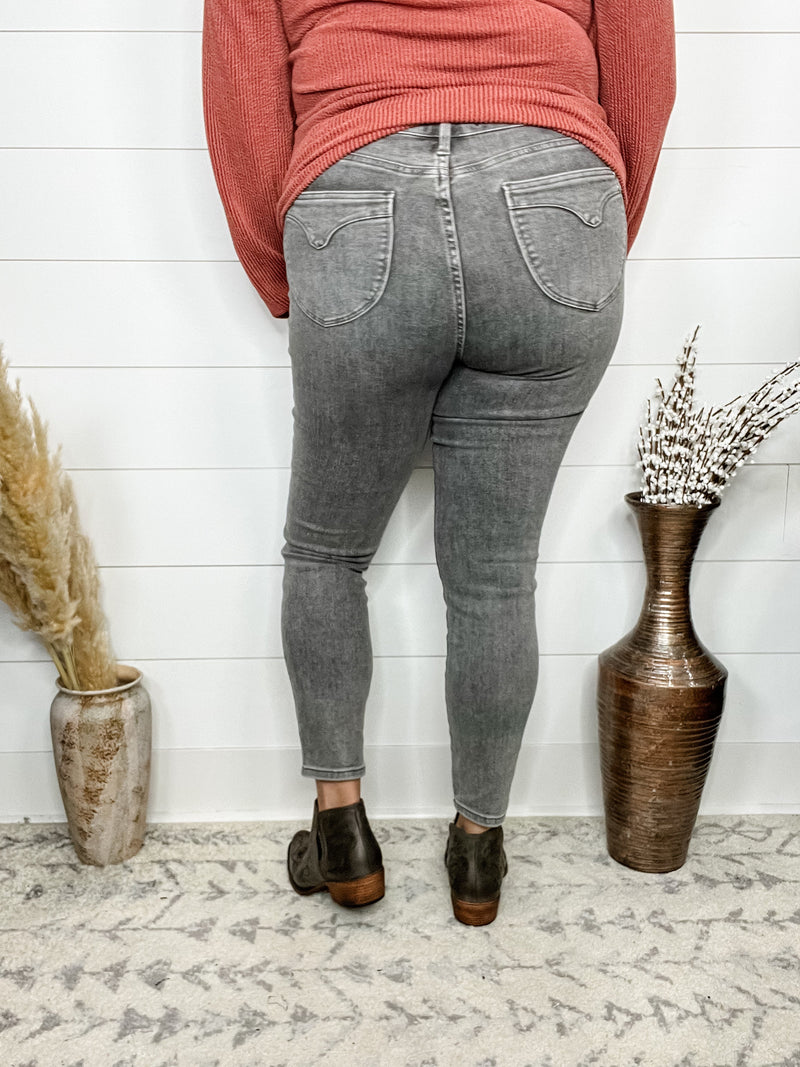 Judy Blue "Grey is The New Black" Tummy Control Skinny Jeans