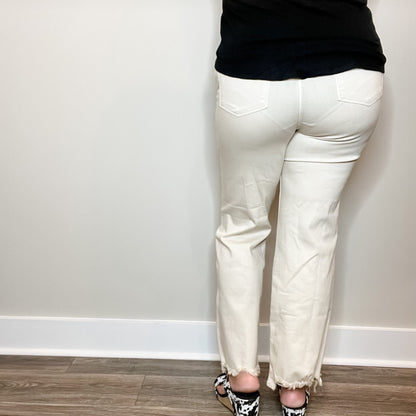 Judy Blue Happy Khaki Straight Leg Jeans