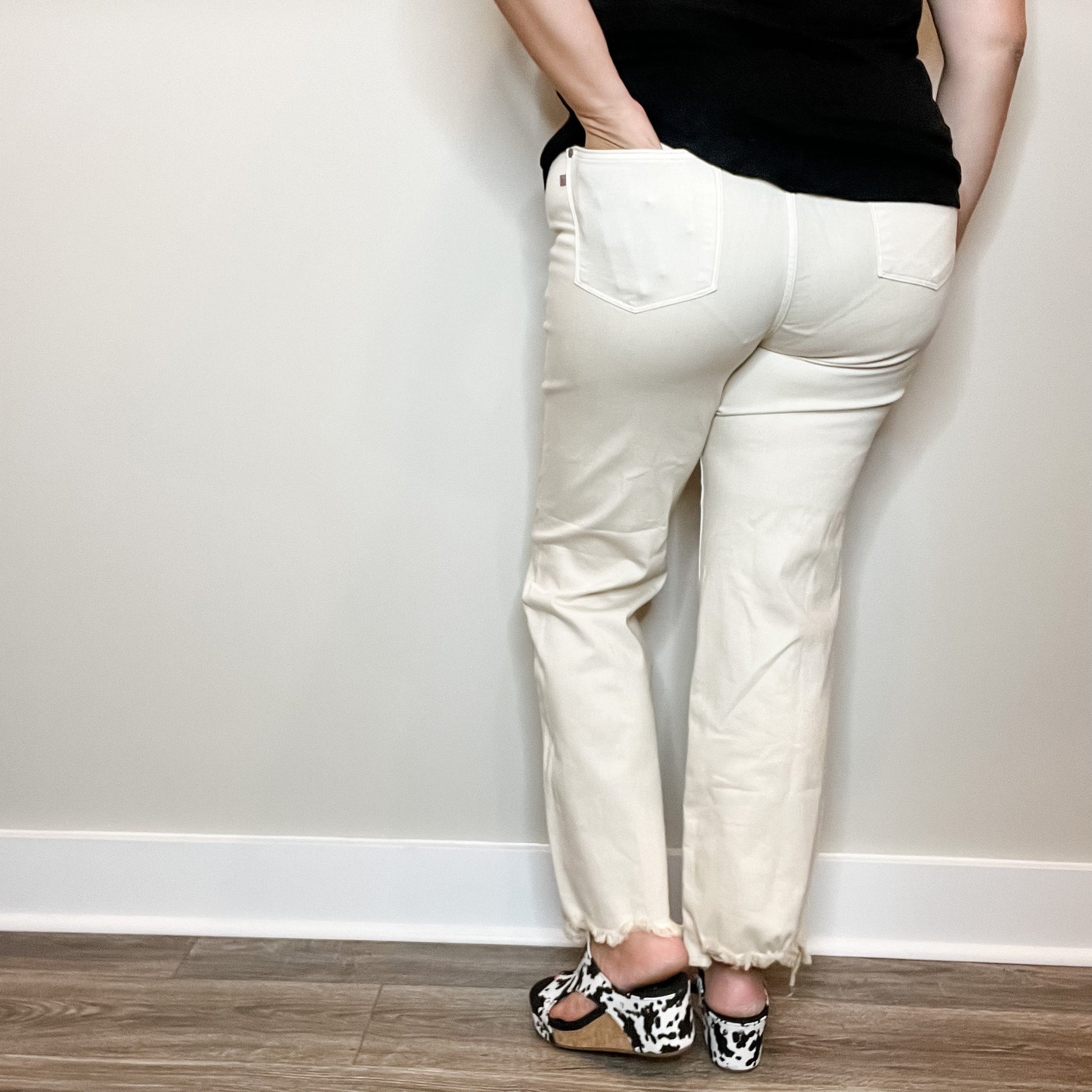 Judy Blue Happy Khaki Straight Leg Jeans