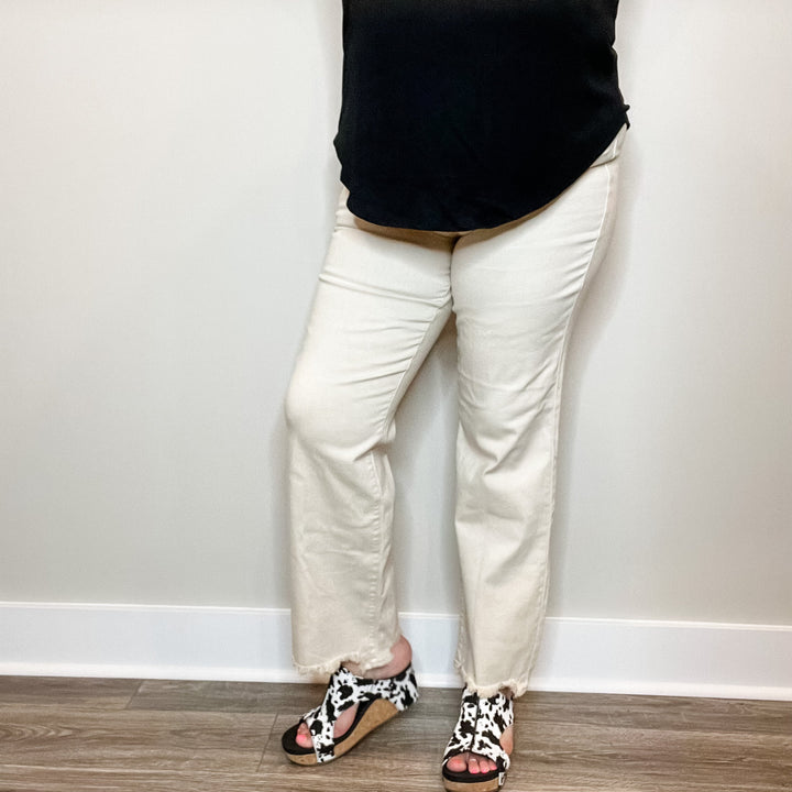 Judy Blue Happy Khaki Straight Leg Jeans
