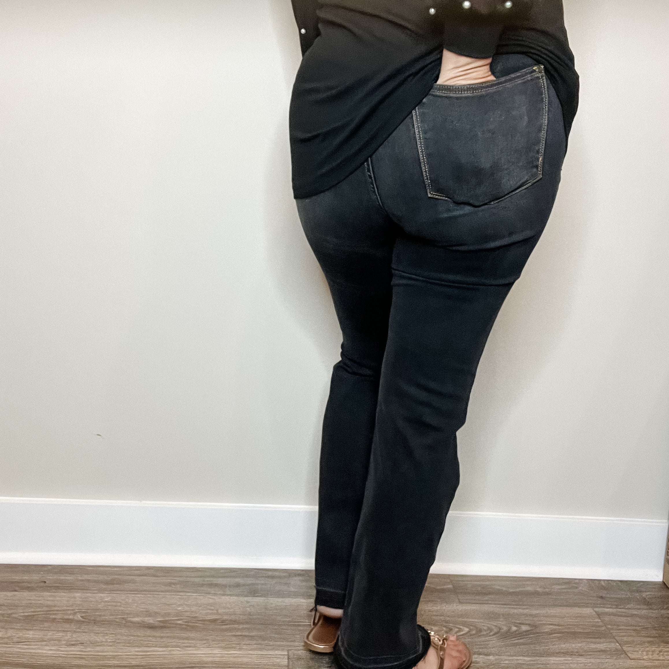 Judy Blue "Heart Like A Truck" Black Bootcut Jeans-Lola Monroe Boutique