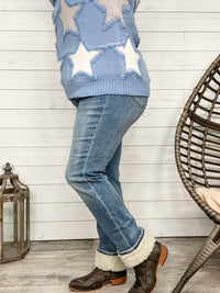 Judy Blue "He's Real" Sherpa Straight Leg Jeans-Lola Monroe Boutique